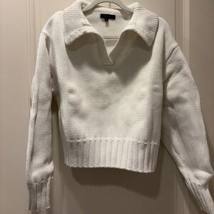 Quince 100% Organic Cropped Cotton Polo Sweater